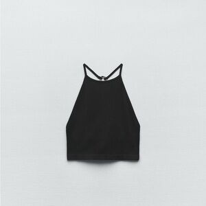 Zara seamless crochet rib crop top